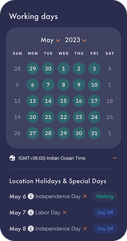 Set your own schedule calendar